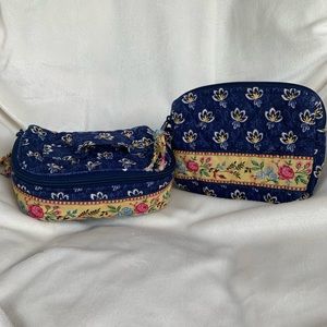 Vera Bradley Maison cosmetic bag and top handle jewelry bag.